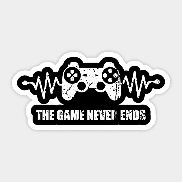 game never ends heartbeat controller gamer quote gaming Sticker by jodotodesign